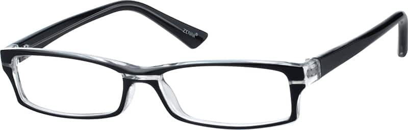Angle view of Rectangle Glasses 237121 in Black