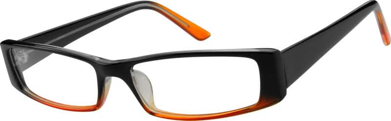 Angle view of Rectangle Glasses 238222 in Orange