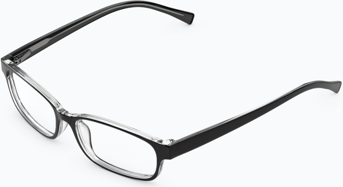 Angle view of Rectangle Glasses 238621 in Black thumbnail