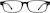 Front view of Rectangle Glasses 238621 in Black thumbnail