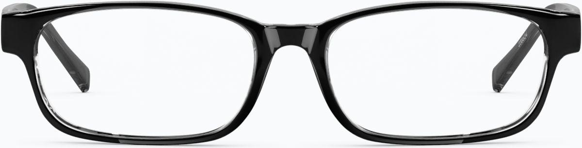 Front view of Rectangle Glasses 238621 in Black thumbnail