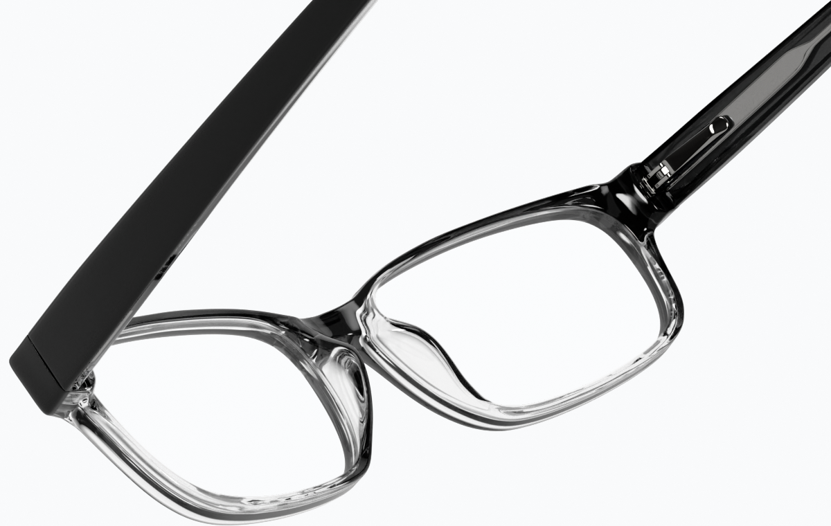 See-through view of Rectangle Glasses 238621 in Black thumbnail