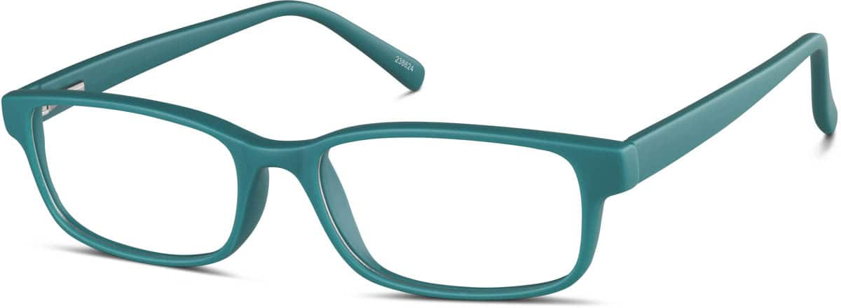 Angle view of Rectangle Glasses 238624 in Teal