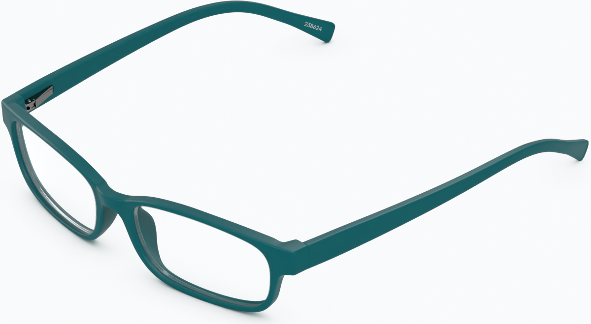Angle view of Rectangle Glasses 238624 in Teal thumbnail