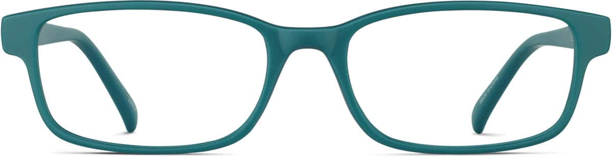 Front view of Rectangle Glasses 238624 in Teal