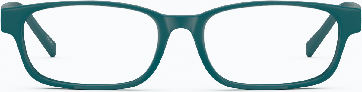 Front view of Rectangle Glasses 238624 in Teal thumbnail