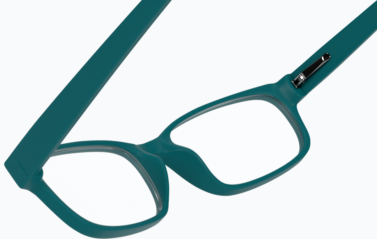 See-through view of Rectangle Glasses 238624 in Teal thumbnail