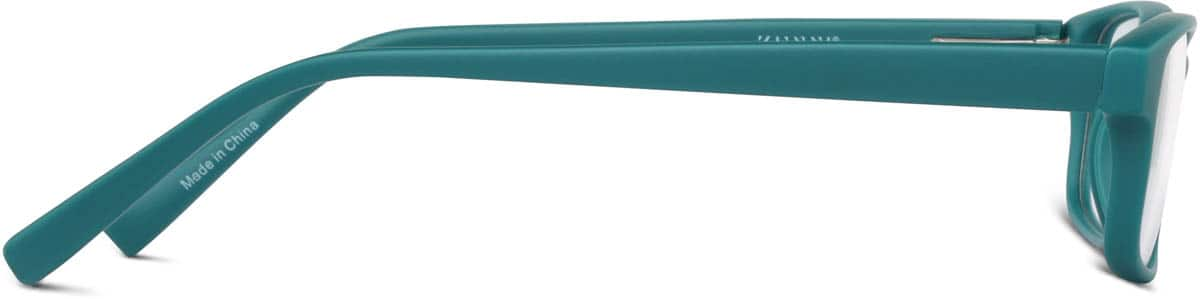 Side view of Rectangle Glasses 238624 in Teal