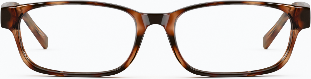 Front view of Rectangle Glasses 238625 in Tortoiseshell thumbnail