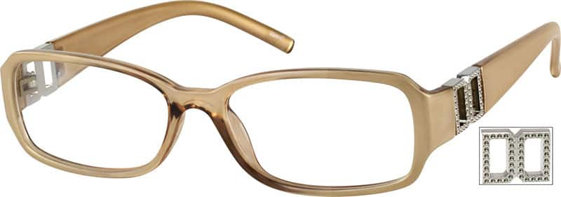 Angle view of Rectangle Glasses 238815 in Cream