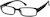 Angle view of Rectangle Glasses 239621 in Black thumbnail