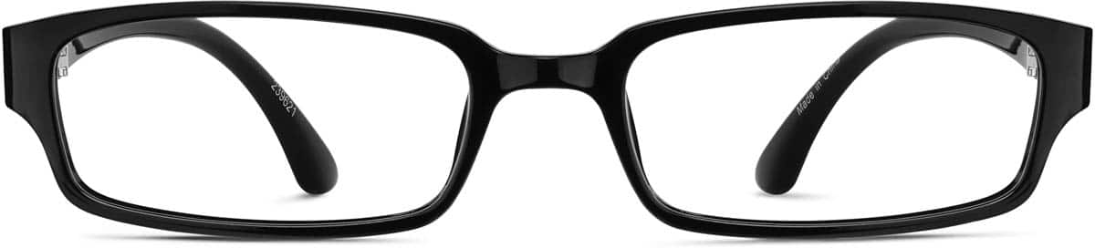 Front view of Rectangle Glasses 239621 in Black