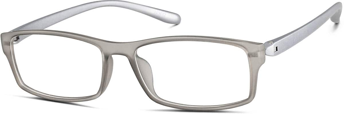 Angle view of Rectangle Glasses 243612 in Gray