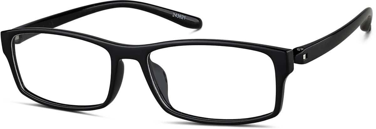 Angle view of Rectangle Glasses 243621 in Black