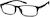 Angle view of Rectangle Glasses 243621 in Black thumbnail