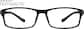 Front view of Rectangle Glasses 243621 in Black thumbnail