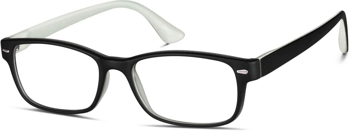 Angle view of Rectangle Glasses 244621 in Black