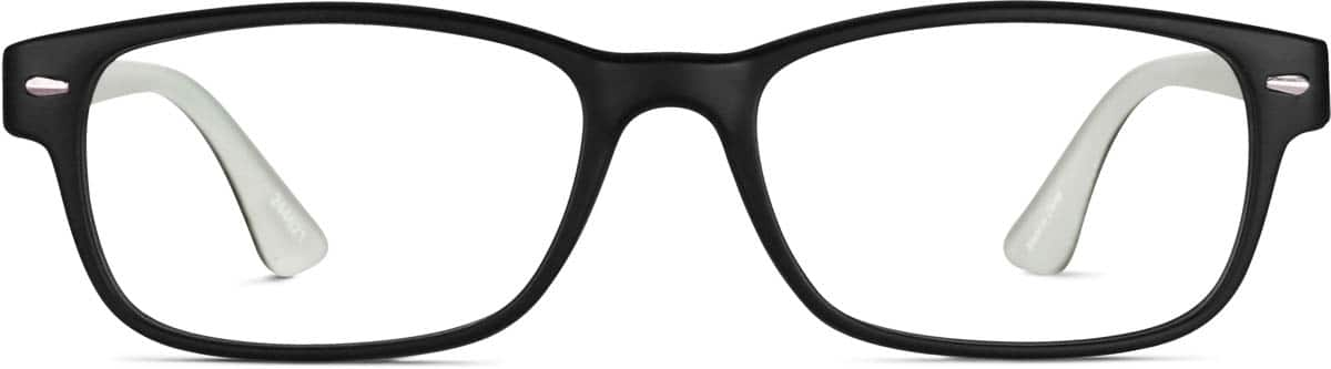 Front view of Rectangle Glasses 244621 in Black