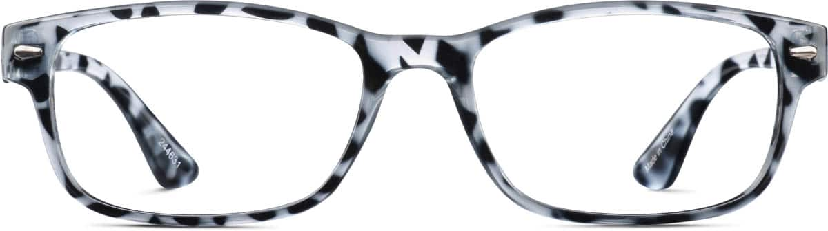 Front view of Rectangle Glasses 244631 in Tortoiseshell