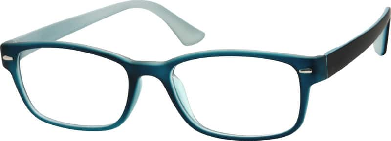 Angle view of Rectangle Glasses 244634 in Blue