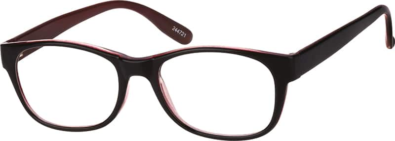 Angle view of Rectangle Glasses 244721 in Black