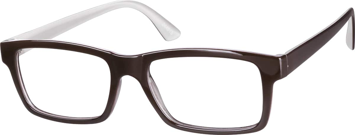 Angle view of Rectangle Glasses 244815 in Brown