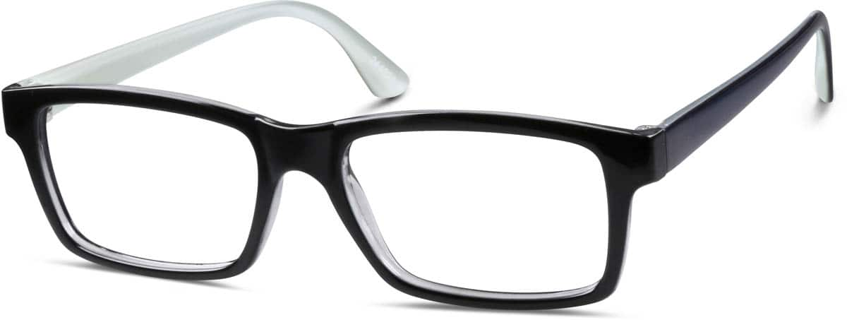 Angle view of Rectangle Glasses 244821 in Black