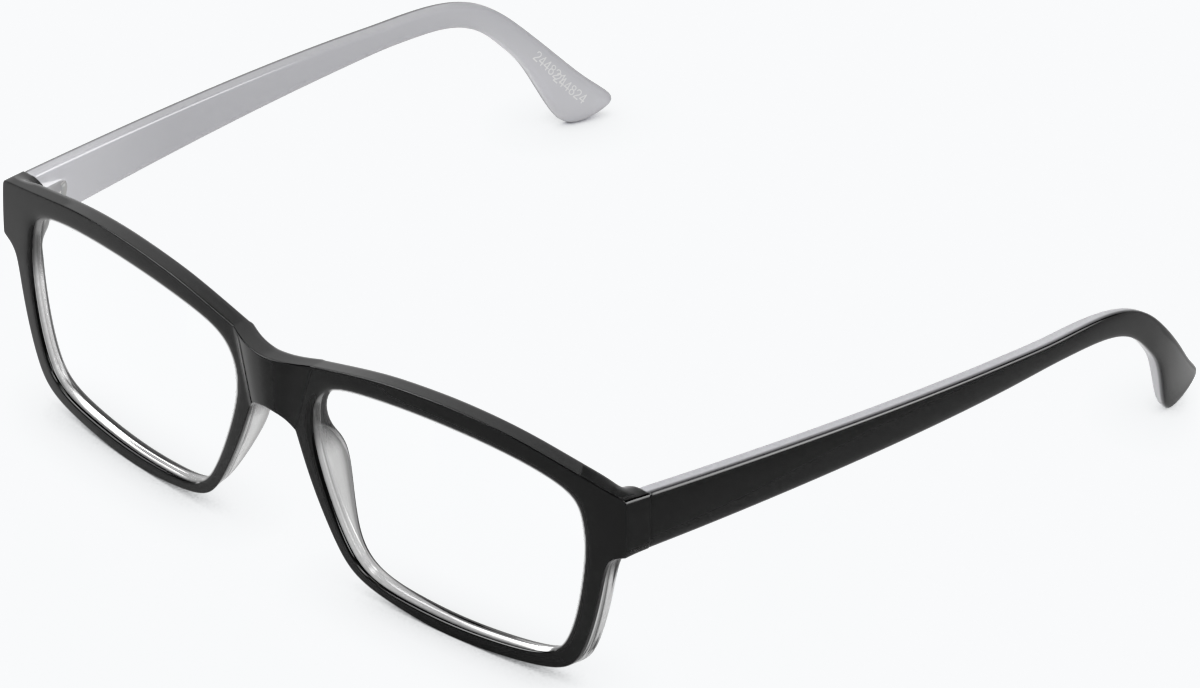 Angle view of Rectangle Glasses 244821 in Black thumbnail