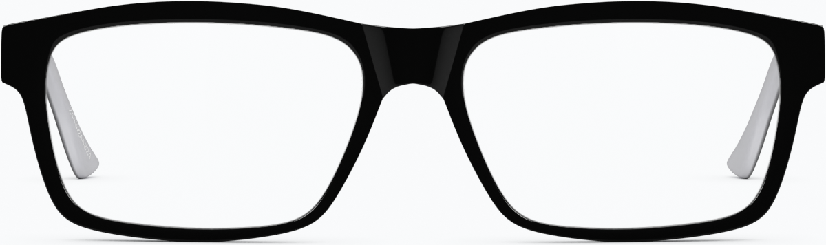 Front view of Rectangle Glasses 244821 in Black thumbnail