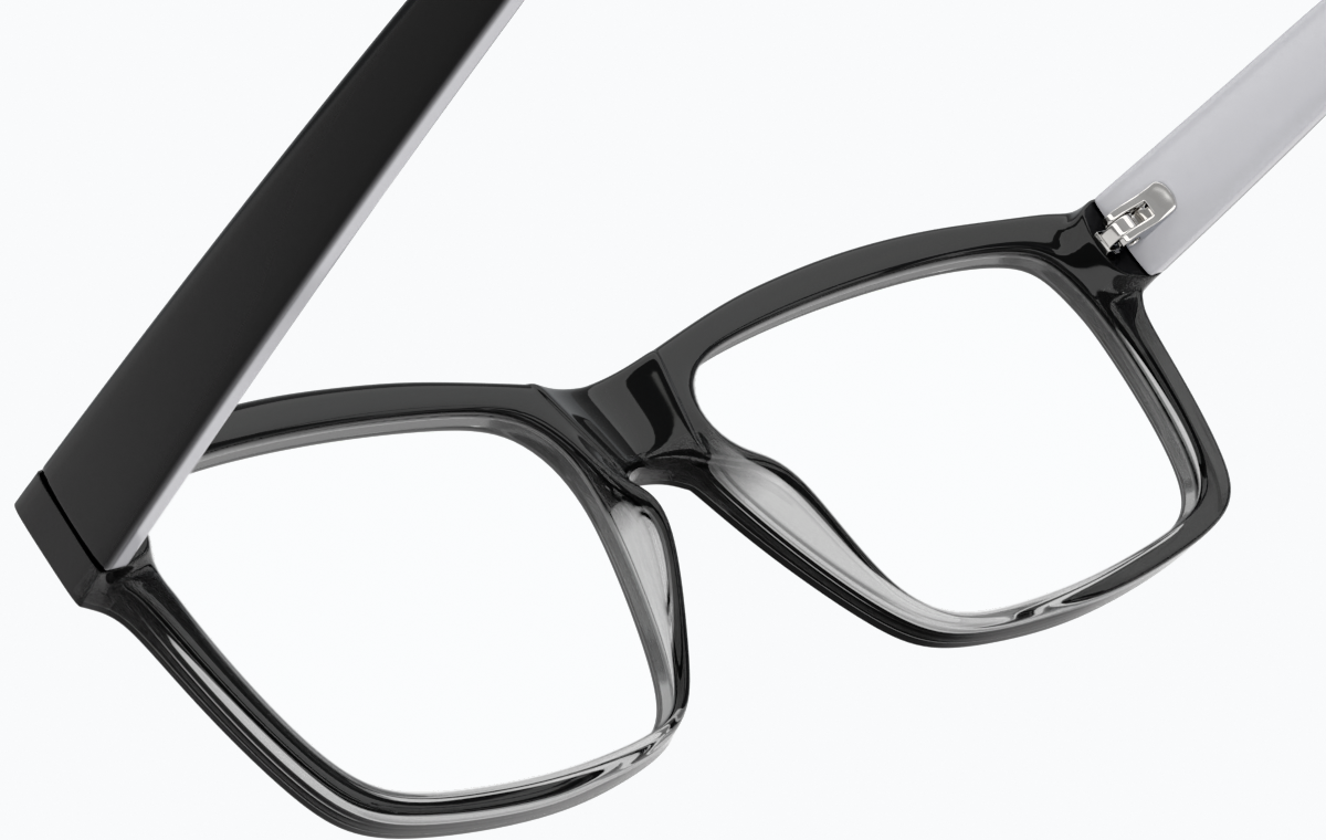See-through view of Rectangle Glasses 244821 in Black thumbnail