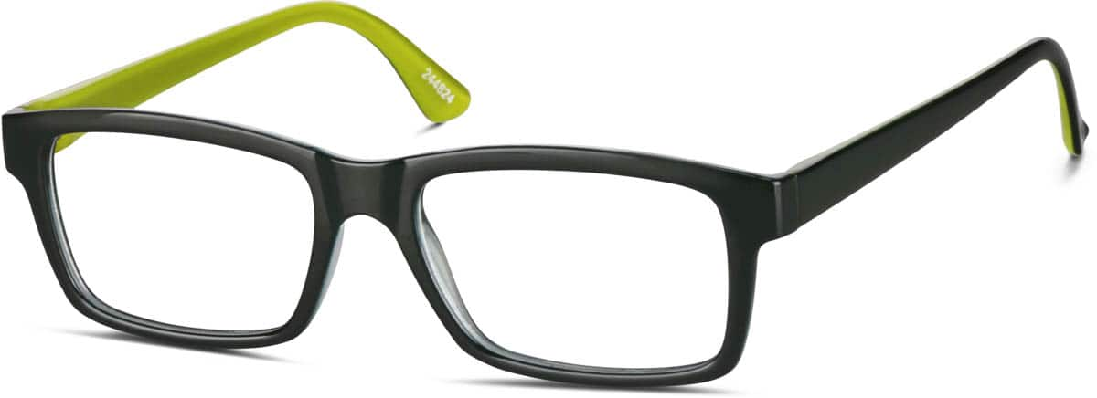 Angle view of Rectangle Glasses 244824 in Green