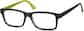 Angle view of Rectangle Glasses 244824 in Green thumbnail