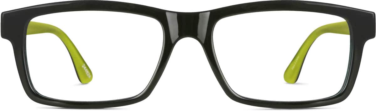 Front view of Rectangle Glasses 244824 in Green