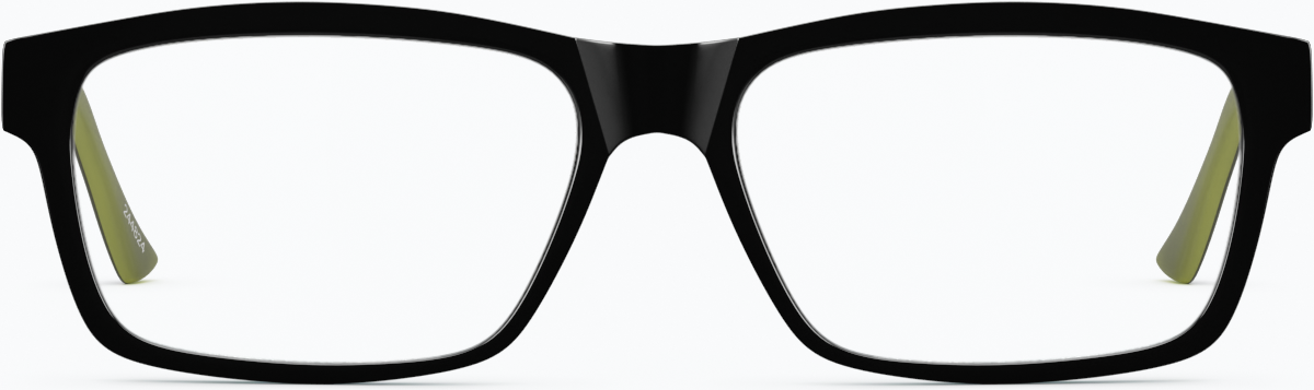 Front view of Rectangle Glasses 244824 in Green thumbnail