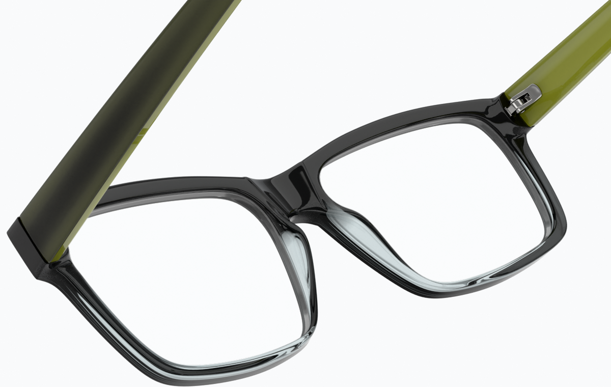 See-through view of Rectangle Glasses 244824 in Green thumbnail