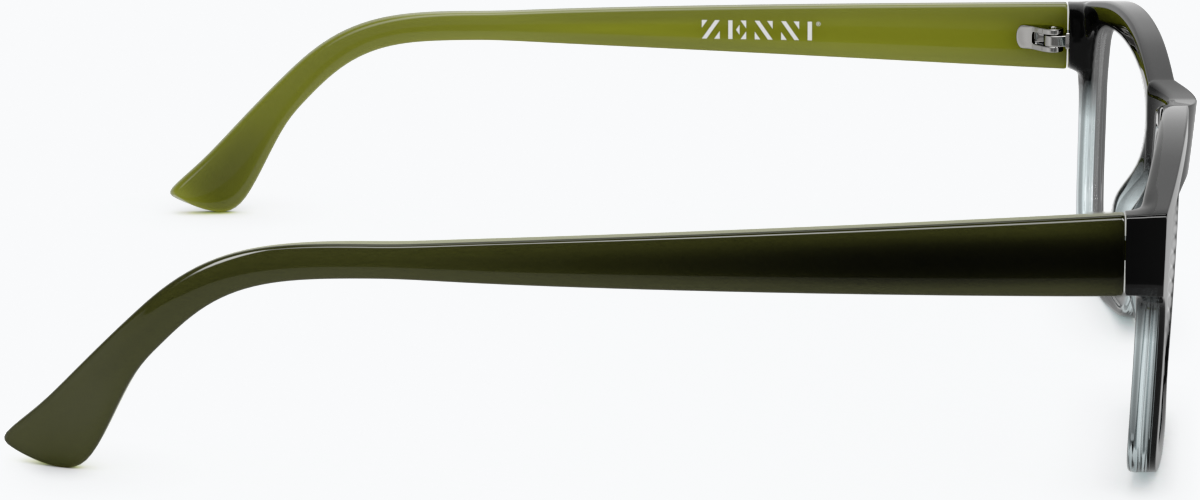 Side view of Rectangle Glasses 244824 in Green thumbnail