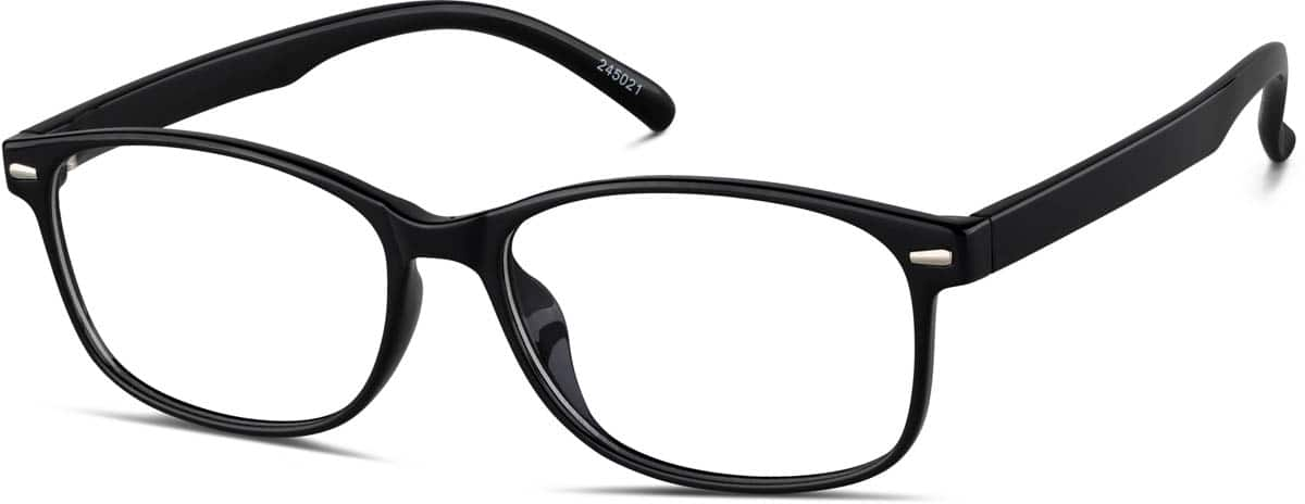 Angle view of Rectangle Glasses 245021 in Black