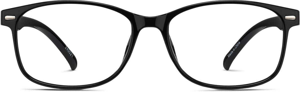 Front view of Rectangle Glasses 245021 in Black