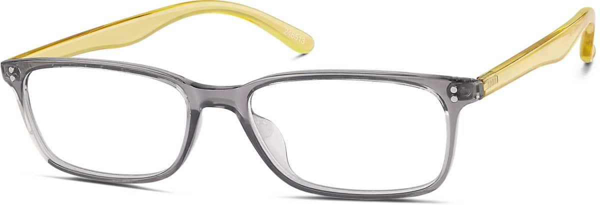 Angle view of Rectangle Glasses 246513 in Grey