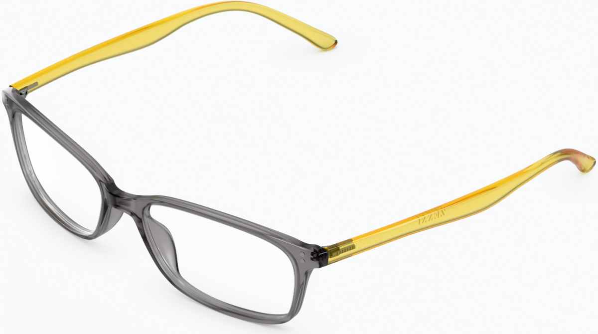 Angle view of Rectangle Glasses 246513 in Grey thumbnail