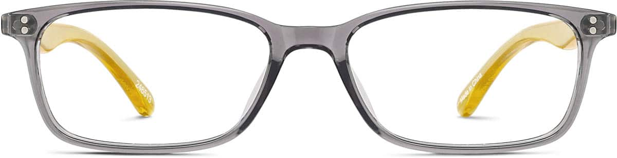 Front view of Rectangle Glasses 246513 in Grey