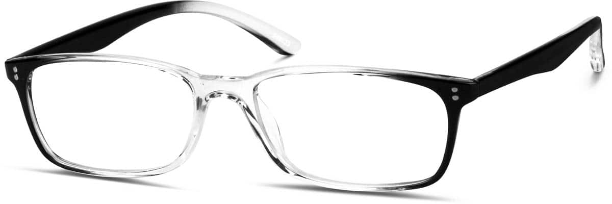 Angle view of Rectangle Glasses 246523 in Black