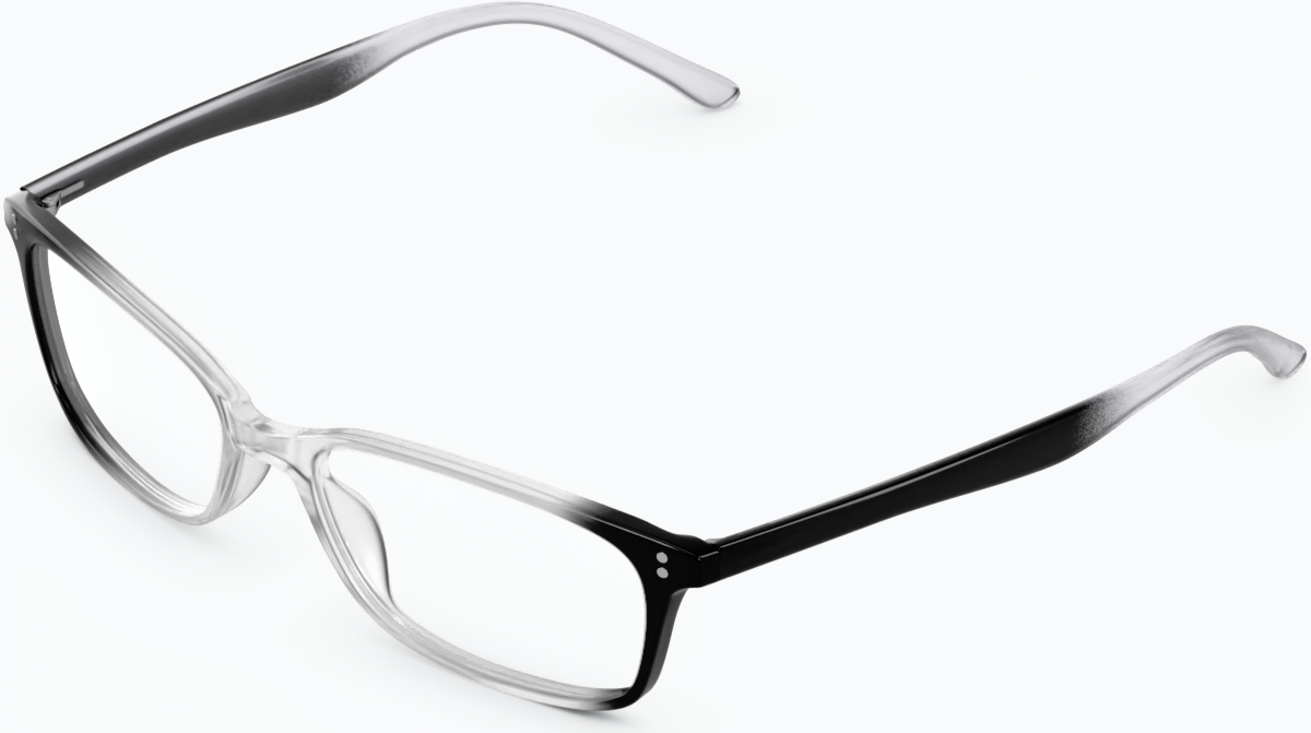Angle view of Rectangle Glasses 246523 in Black thumbnail