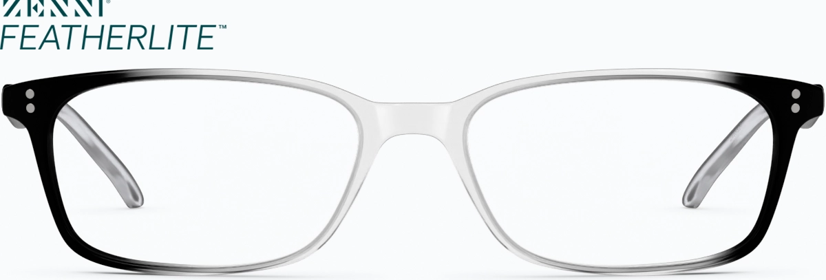 Front view of Rectangle Glasses 246523 in Black thumbnail