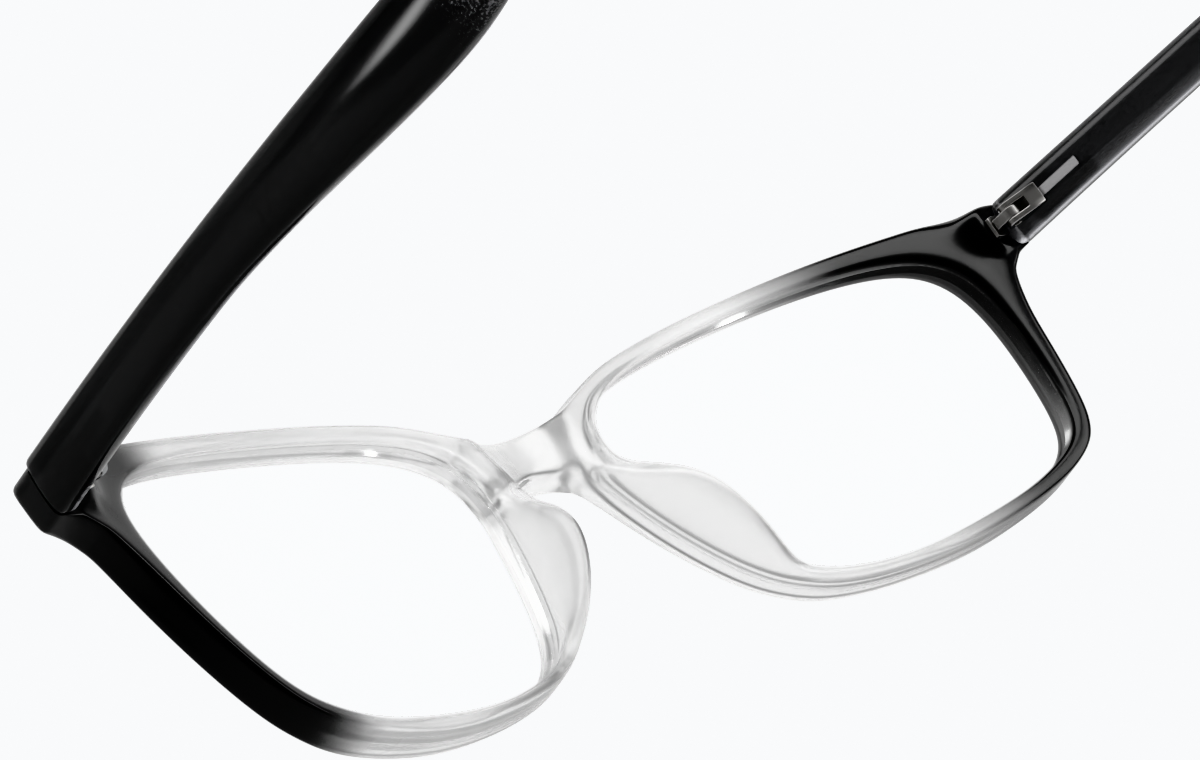 See-through view of Rectangle Glasses 246523 in Black thumbnail