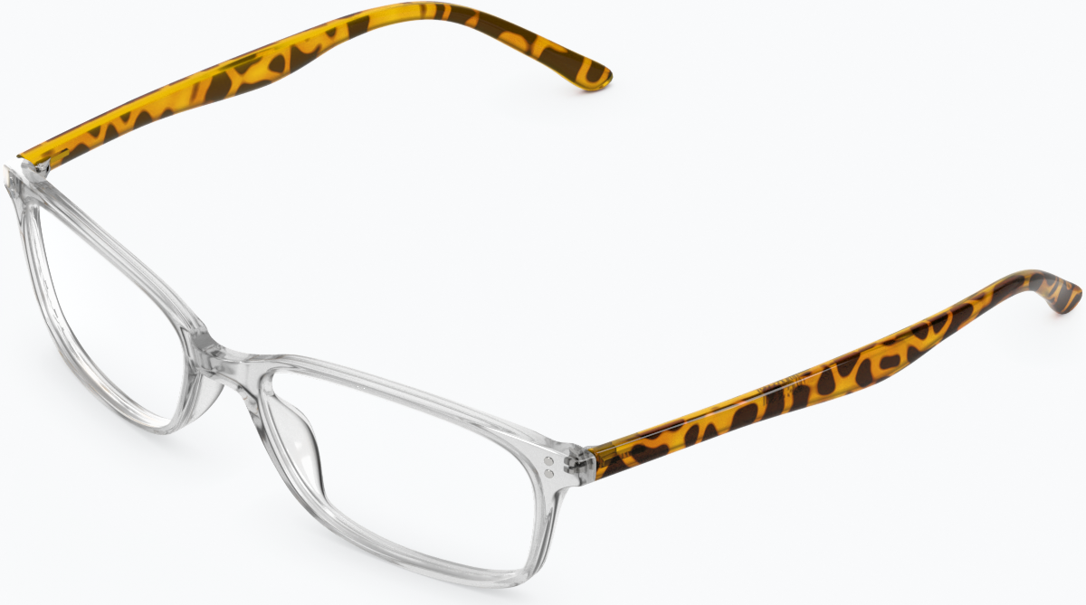 Angle view of Rectangle Glasses 246543 in Translucent thumbnail