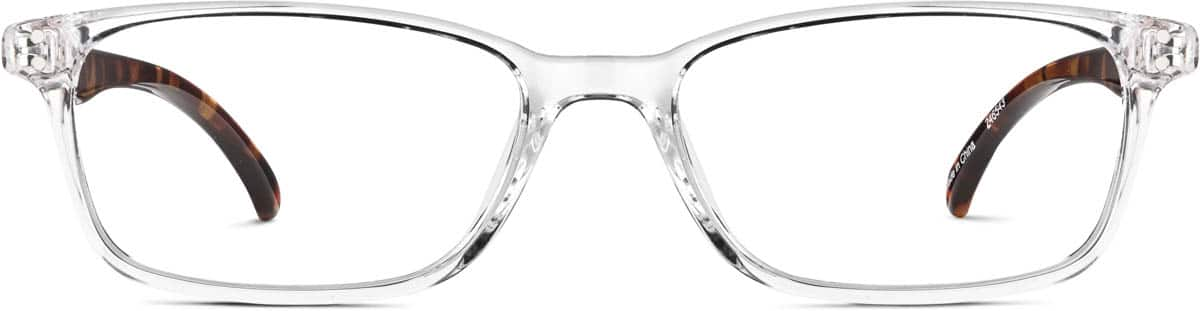 Front view of Rectangle Glasses 246543 in Translucent