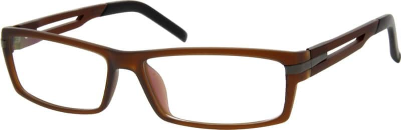 Angle view of Rectangle Glasses 246615 in Brown