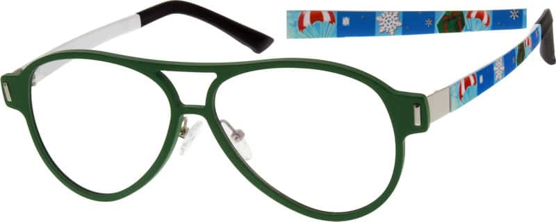 Angle view of Aviator Glasses 247624 in Green