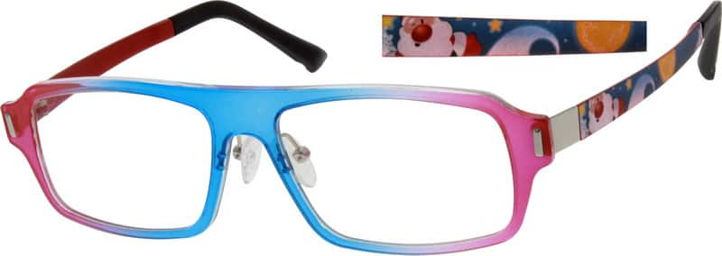 Angle view of Rectangle Glasses 248029 in Multicolor